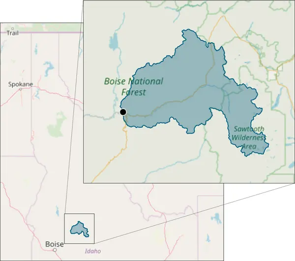 Drainage area for the South Payette River
