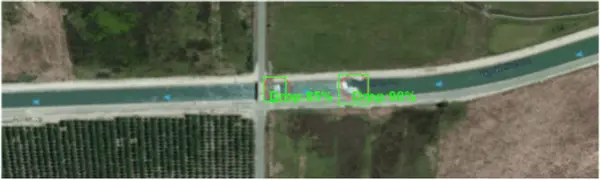An example of our object detection model’s bounding box predictions.