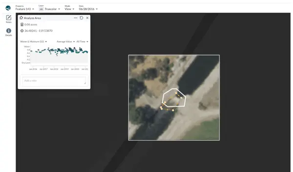Analyzing a drop location through the Lens application