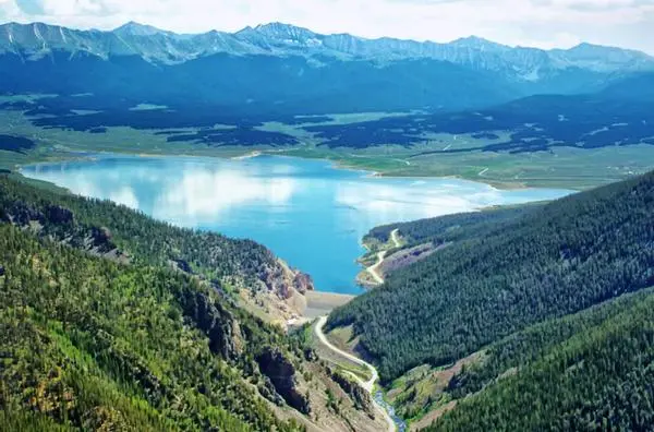 View of Taylor Park Reservoir and Dam; Photo credit: Bureau of Reclamation