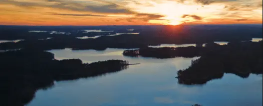 Sunset over R.L. Harris Reservoir, Photo credit: Alabama Power