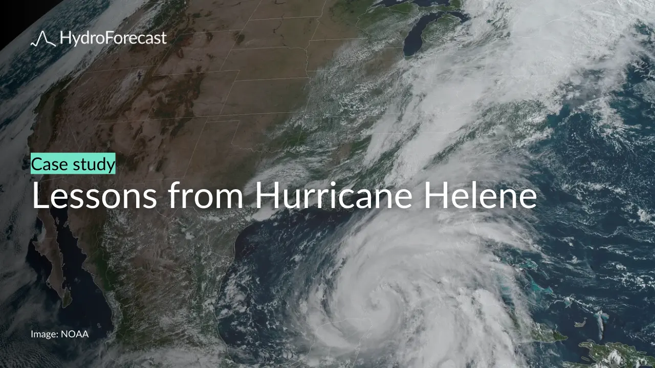 Satellite view of Hurricane Helene over the southeastern United States