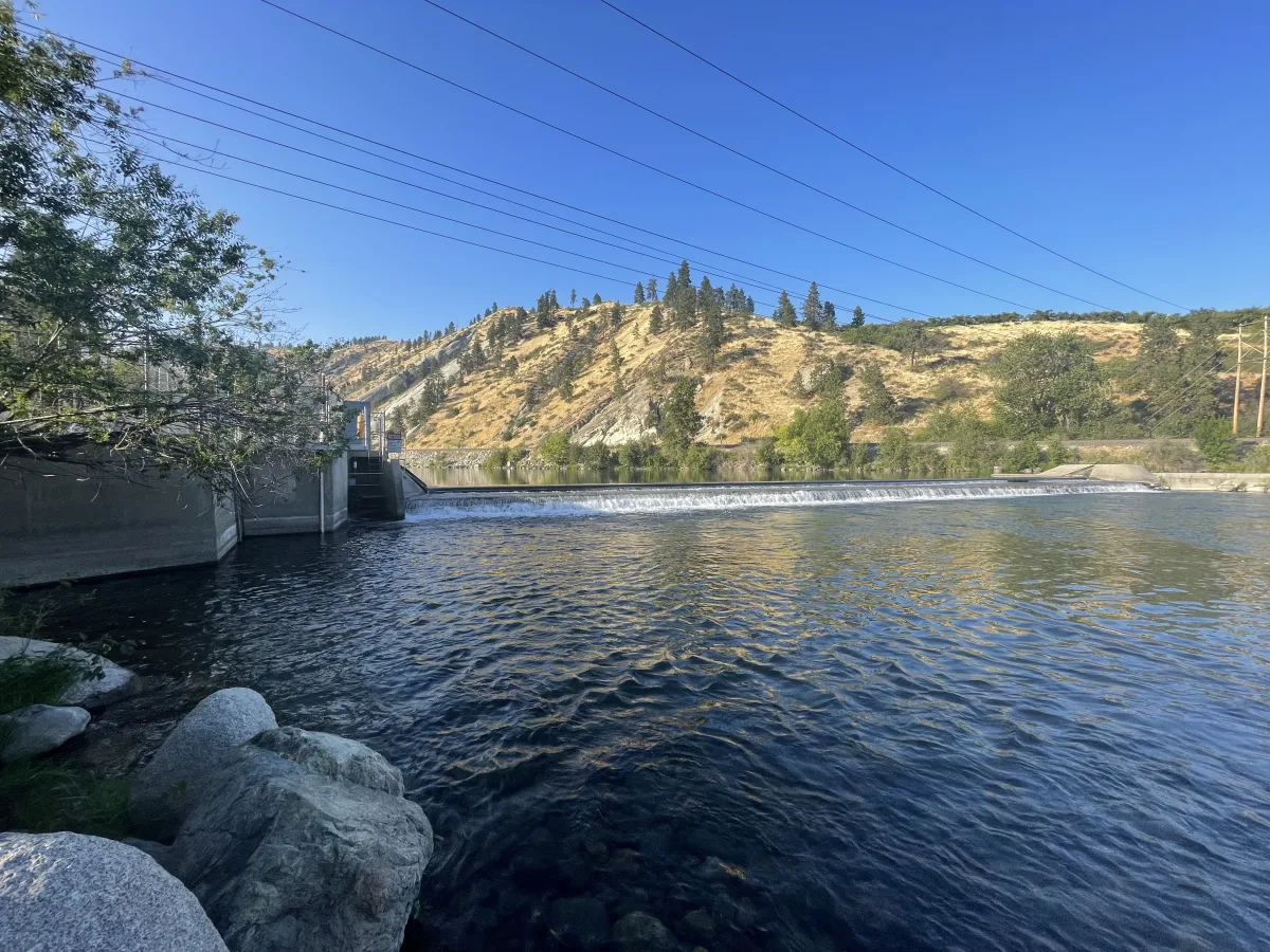 A small hydropower dam and spillway near Lake Chelan, Washington